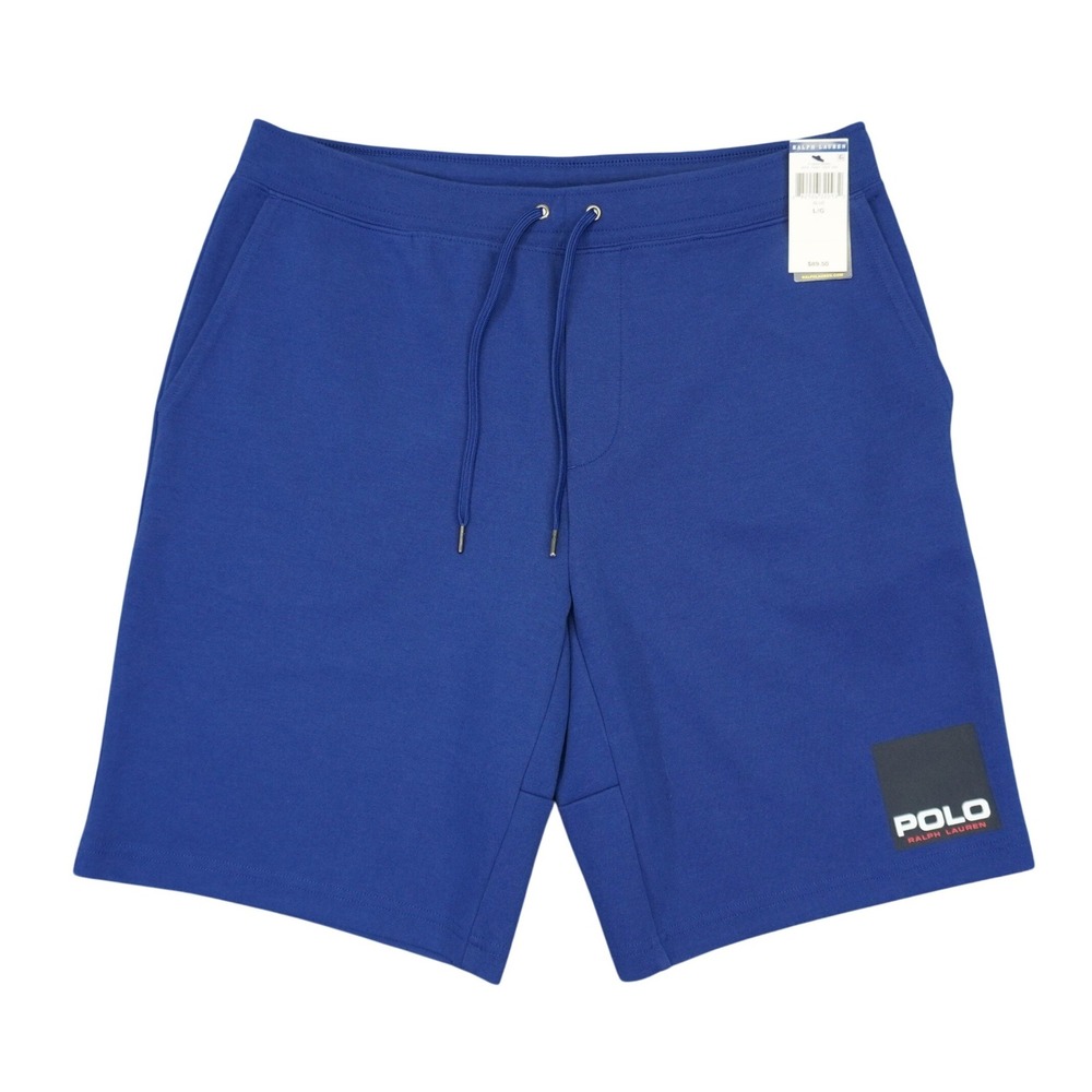 Polo Ralph Lauren Sweat Shorts Mens Large Blue Drawstring Graphic Logo Athletic